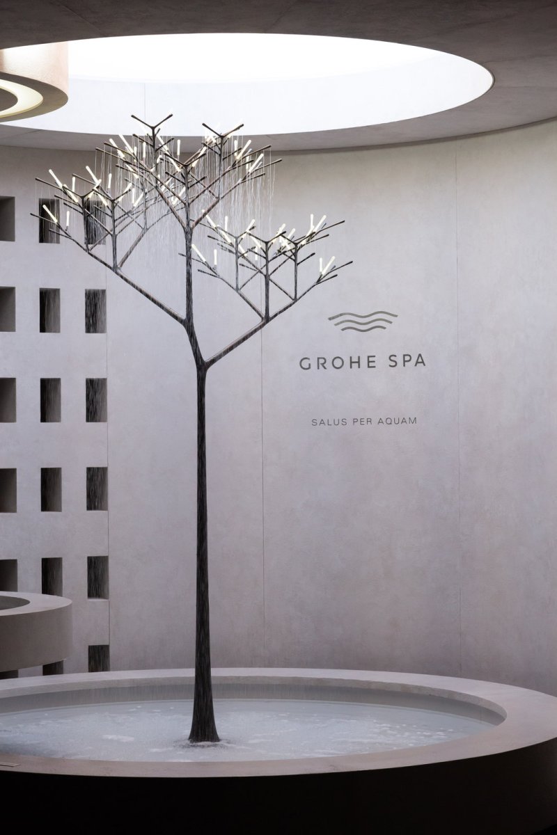 Aqua Tree jako součást nové kolekce GROHE SPA, představené na Milan Design Weeku.