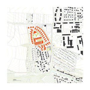 Schwarzplan (Obytný soubor Dolina v Lysolajích, knesl kynčl architekti)