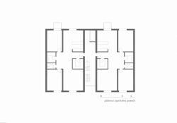 Pavla Maxová, Jan Novotný, Blok z domů, Bytový dům, půdorys typického podlaží - foto