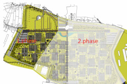Městský hřbitov Prešov - Šváby, rozdělení stavebních etap, STOA architekti