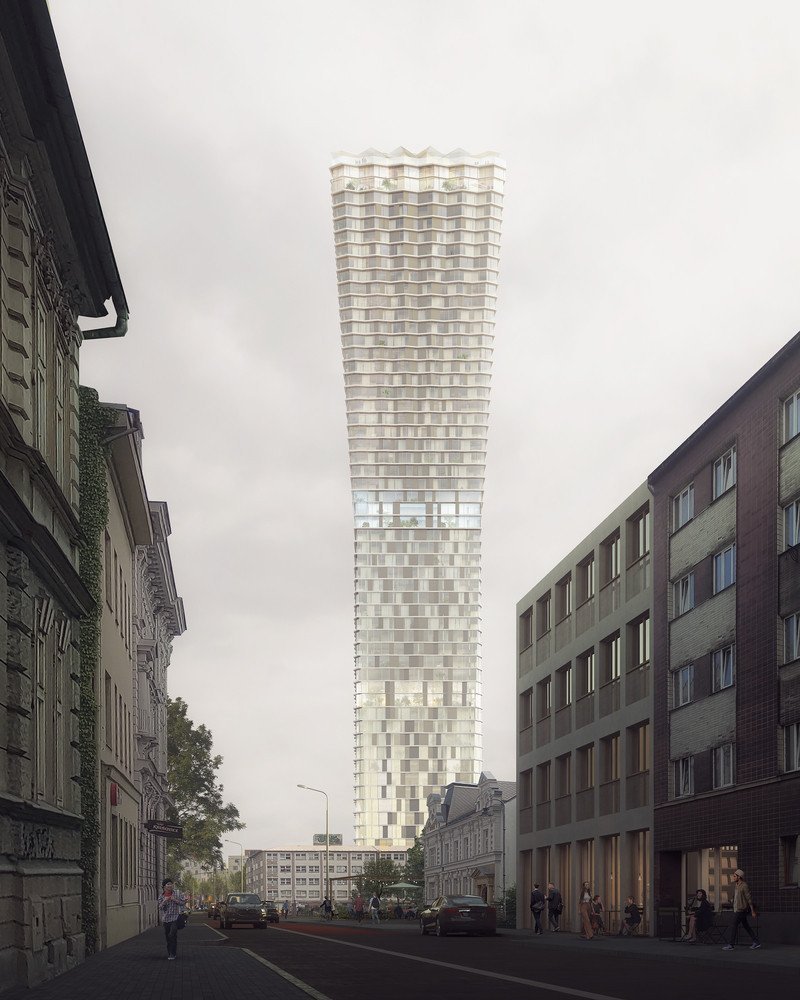 Návrh mrakodrapu Ostrava Tower od studia CHYBIK + KRISTOF