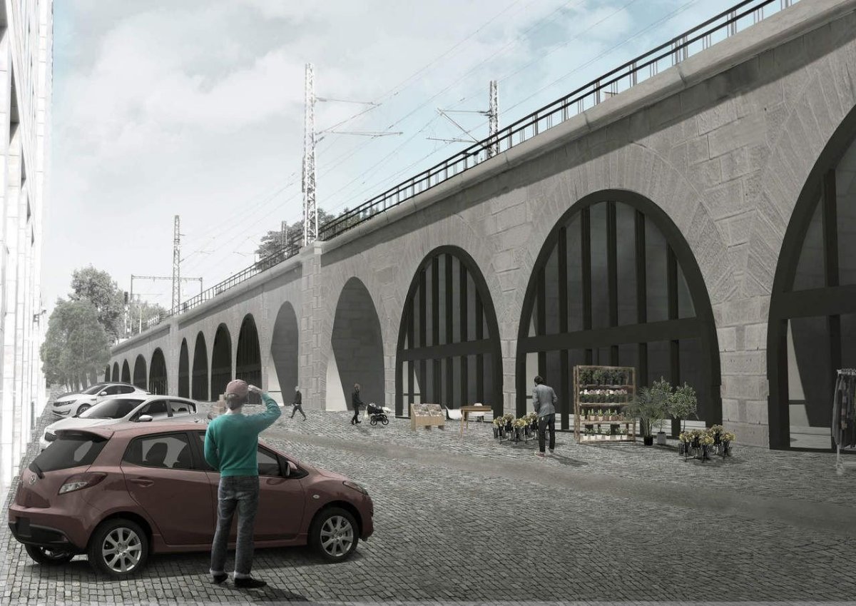 MOBA studio, Negrelliho viadukt, Jeruzalémský ostrov, vizualizace – foto