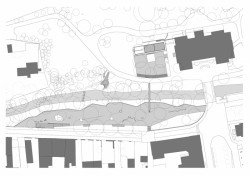 Obnova nábřeží řeky Loučné v Litomyšli, půdorys, Rusina Frei