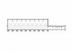 Tréninková sportovní hala v Borkách, ov-a, řez