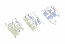 Anna Cisariková, Tovární bytový dům / Hrádek nad Nisou, axonometrie - foto