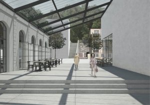 Subcentrum Klamovka - Nové lokální centrum v Plzeňské ulici, vizualizace, Klára Jeníková