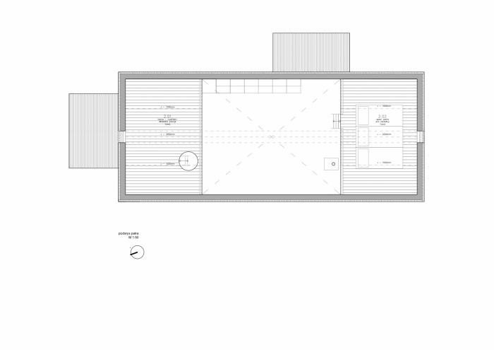 Chatka v CHKO, Markéta Bromová, půdorys 2 NP