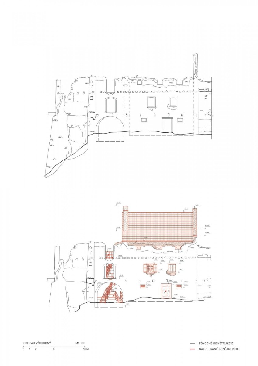 Hospodářská budova na hradě Uhrovec, Atelier ô / Martin Varga, Martin Kvitkovský, Pavol Pauliny, pohled