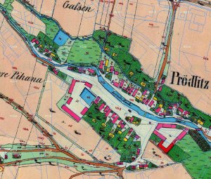 3+1 architekti, Revitalizace hospodářského dvora JACER, mapa stabilního katastru – foto