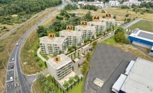 V lukrativní rezidenční oblasti Českých Budějovic roste bytový dům Byty 4 Dvory. (Vizualizace)