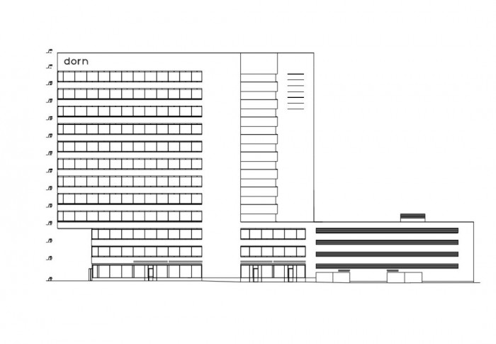 Polyfunkční objekt DORN, pohled z ulice Plotní, Atelier RAW