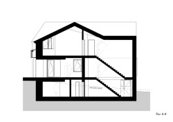 Řez (Rodinný dům v Klokočné od ateliéru Chrama)