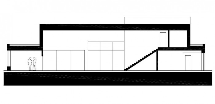řez podélný, RD Záhorská,