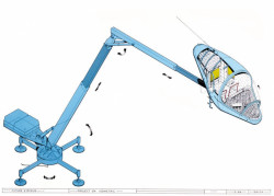 Jan Kaplický, výkres domu s hydraulickým ramenem