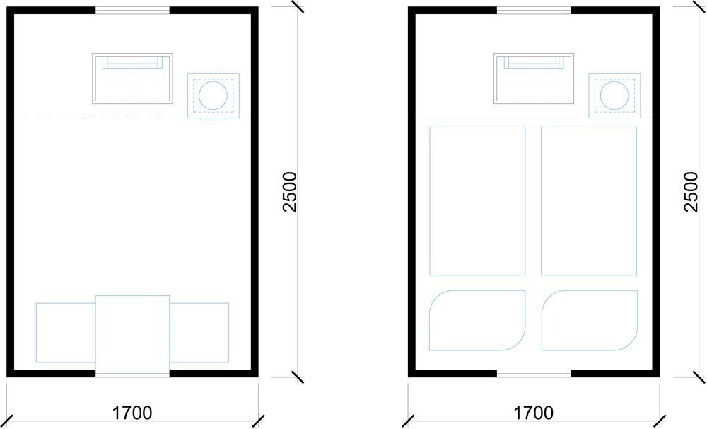 Létající černý dům, H3T architekti, půdorys