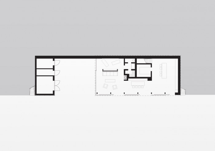 Dům ve Skrejši, Refuel works / Zbyněk Ryška, Jan Skoupý, Libor Šupler, půdorys 1NP