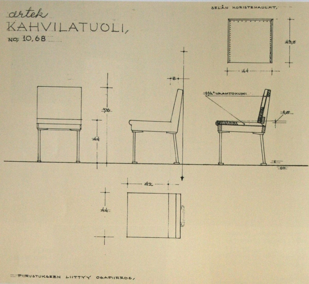 Skica židle 1954.