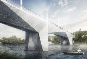 Vítězný návrh architektonické soutěže na Dvorecký most v Praze, Tubes a Ateliér 6.