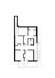 Rodinný dům v údolí Dyje, Kuba & Pilař architekti, půdorys 2NP