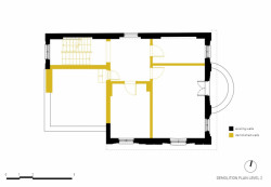 White Concrete Old House, půdorys_původní 3NP, I/O architects