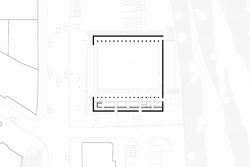 CAB ARCHITECTES, sportovní sál v Ariane, přízemí, výkres