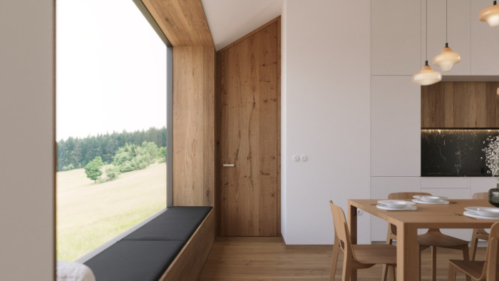 Atypické dveře na míru od SAPELI jsou vhodné například do šikmin.