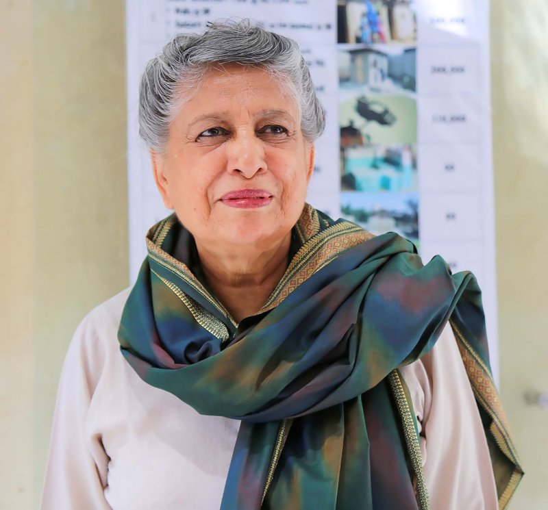 Portrét Yasmeen Lari, první pákistánské architektky