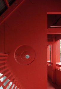 Červený pavilon pro londýnský Festival architektury od TAKA Architects