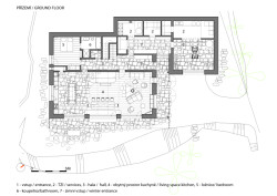 Půdorys 1.NP (Chalupa Wunderbaude, A1Architects)