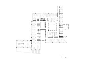 Jacoby Studios Headquarters, půdorys 1NP, David Chipperfield Architects