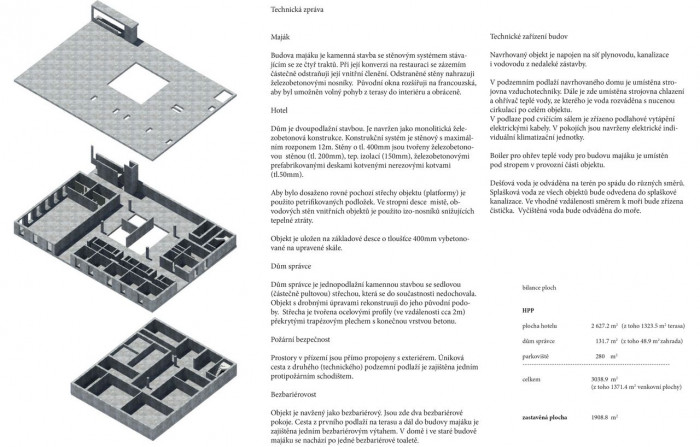Eliška Kovaříková, Přestavba majáku na hotel v Syrakusách, Itálie, technická zpráva – foto