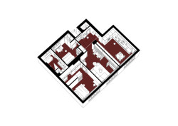 Axonometrie (Byt Mariánska v Bratislavě, NOIZ architekti)