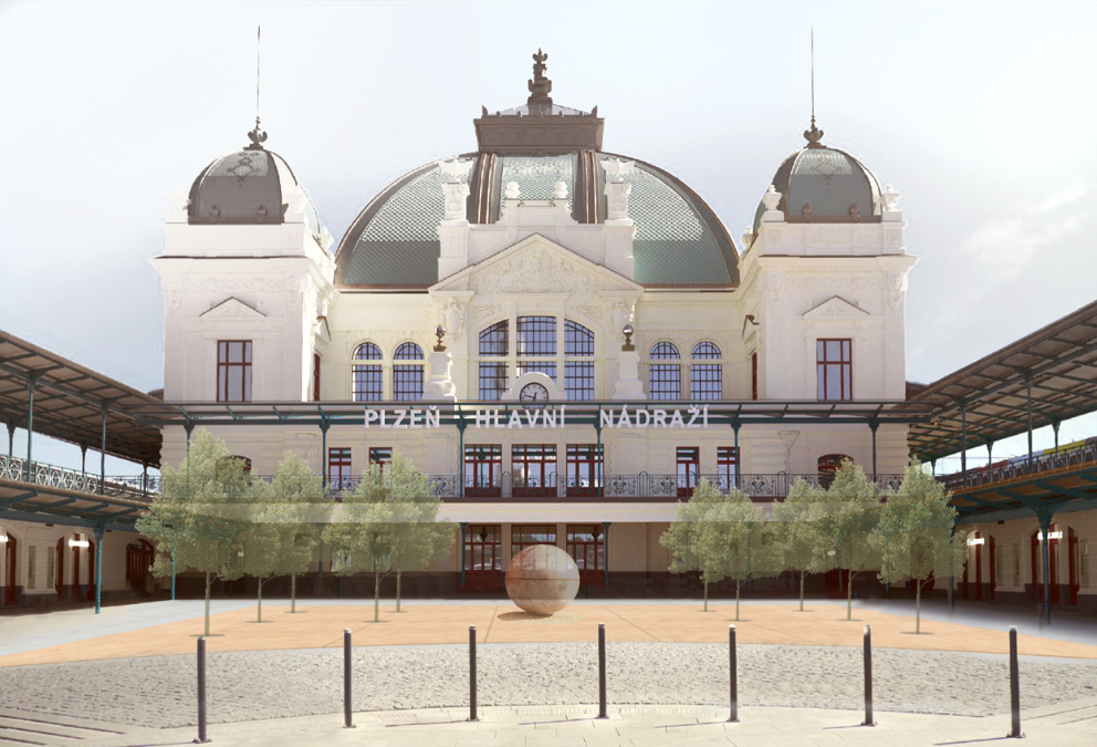 Vizualizace nádražní budovy od ateliérů A8000.