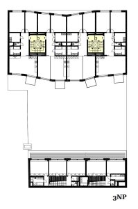Bytový dům Sámova, Znamení čtyř - architekti, půdorys 3-6NP
