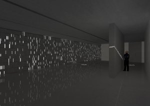 Revitalizace nádraží Bubny na Památník ticha, vizualizace interiéru 2NP, ARN Studio