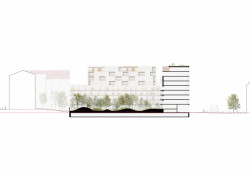 Residence Vysočany, řez, M2AU