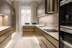 Interiér podle návrhu studia Ambience Design, ve kterém byly použity produkty TechniStone Noble Carrara