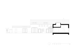 Řez (Rodinný dům s ateliérem, Helga Blocksdorf Architektur)