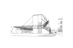 Hannes Meyer, Hans Wittwer - Soutěžní návrh dívčí školy Petersschule v Basileji, 1926, Perspektiva