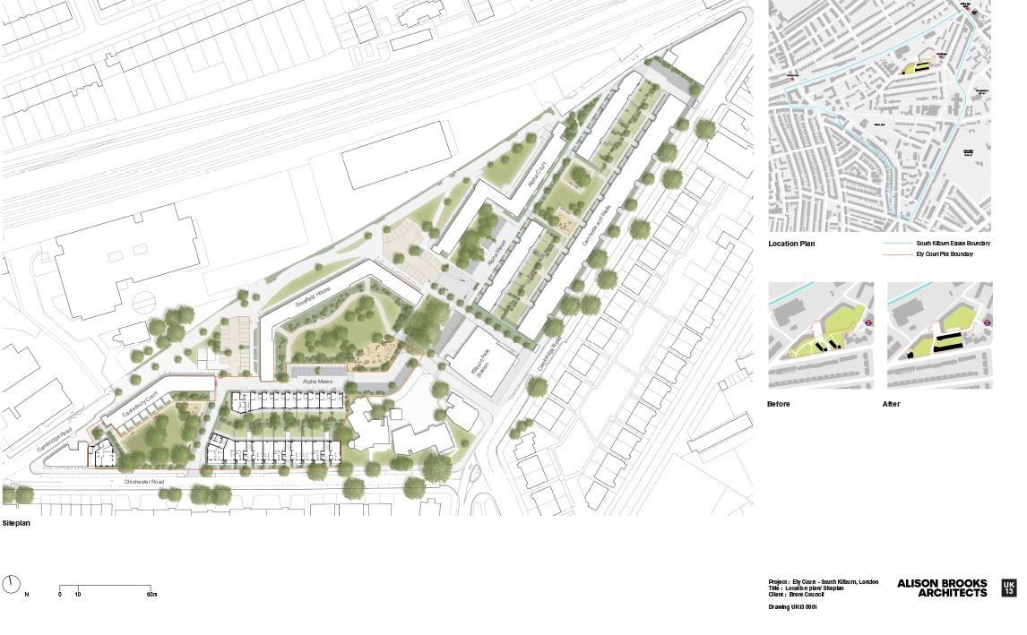 Alison Brooks Architects, Ely Court, situace