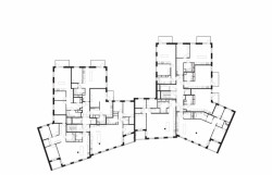 Etaget, půdorys typického NP, Kjellander Sjöberg