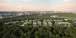 Pohled na vilovou čtvrť Sky City Villas v Záběhlicích
