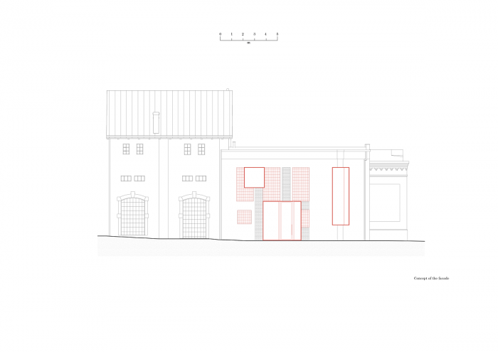 Enotéka - vinný bar a degustační prostor ve Znojmě, Chybík+Krištof, koncept fasády