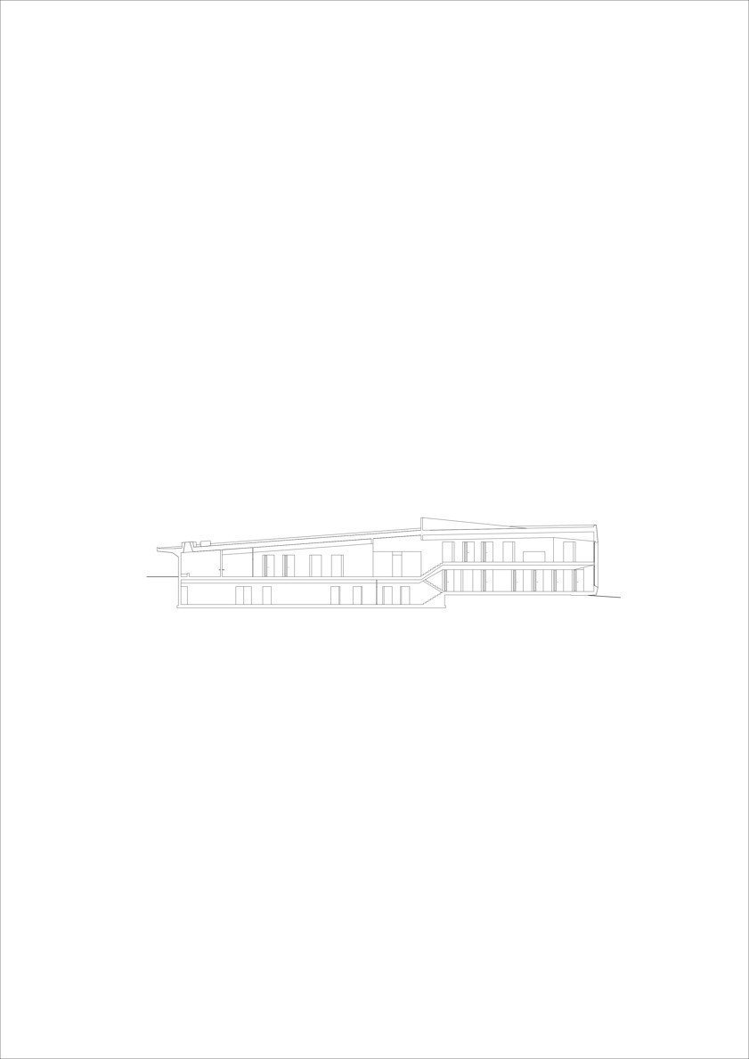 Švýcarská ambasáda v Nairobi, řez, Roeoesli & Maeder Architekten