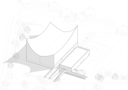 Axonometrie (Sportovní a kulturní centrum Marie-Jose Perec a Josephine Baker v La Bouëxière ve Francii; onze04)