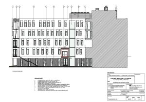 Novostavba II. Interní kliniky a geriatri v Olomouci, jižní řezopohled atriem, Adam Rujbr Architects
