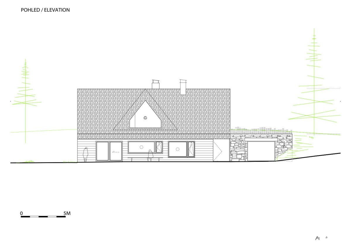Pohled (Chalupa Wunderbaude, A1Architects)