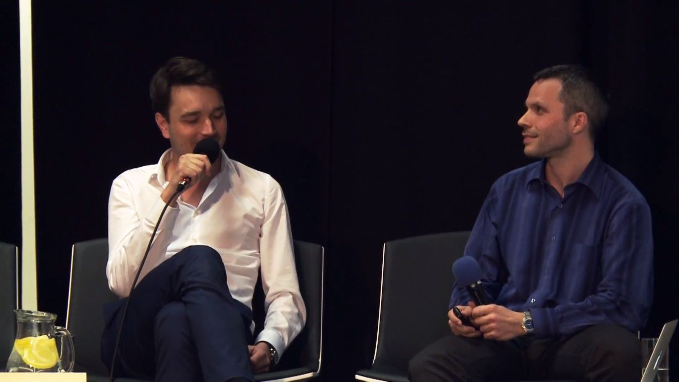 Architekti CZ ve Zlíně, Ondřej Chybík a moderátor Jaroslav Sládeček