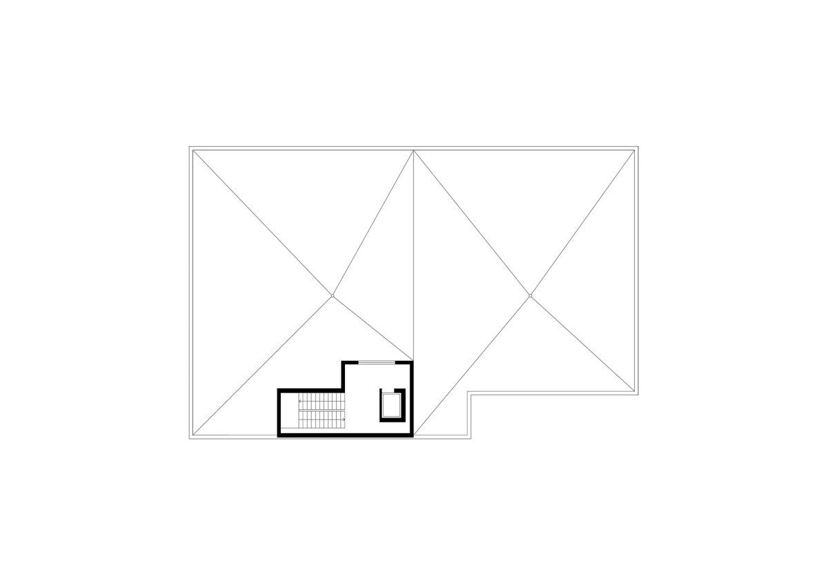 Půdorys - původní stav (Nástavba se zahradou v Praze-Dejvicích, Nácházel architekti)