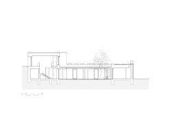 Řez (Rodinný dům v Záhorských sadech, ČECHVALA ARCHITECTS)